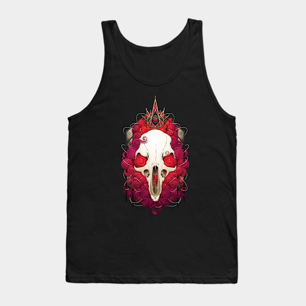 Rat Skull with Crown Tank Top by redappletees